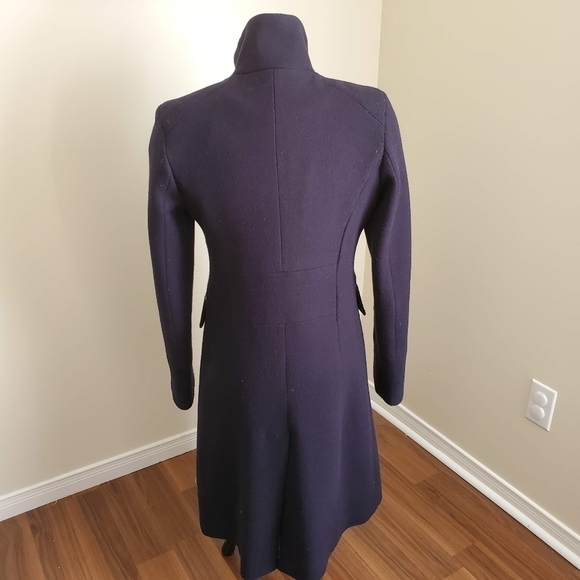 Karl Lagerfeld Wool Blended Stand-Collar Officer Coat Size Small - Picture 7 of 11